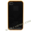 Popular Bumper Case with Anti-Dust Button for iPhone 4S(Orange)