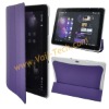 Popular Magnetic Slim Leather Smart Skin Shell for Samsung Galaxy Tab P7510-Purple