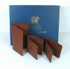 Popular fashion genuine leather men's magic gift set&wallet