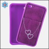 Popular silicone case with credit card clip for iPhone4