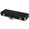 Premium 500 Black Aluminum Poker Case w/ Rounded Corner & Diamante Cover & Black Felt Wooden Block