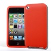 Premium Red Soft Gel Silicone Skin Case Cover for Apple iPod Touch 4G, 4th Generation, 4th Gen