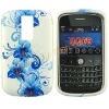 Pretty Blue Floret Design Silicone Skin Case Cover for Blackberry Bold 9000