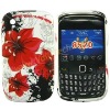 Pretty Red Flowers Design Silicone Skin Case Cover for Blackberry Curve 8520&8530