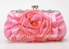 Pretty light pink rose satin evening clutch bags 063