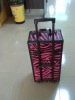 Pro Rolling Pink Zebra Black Makeup case