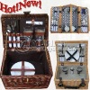 Promotional Outdoor Travel Camping Coffee Willow Basket Picnic Set