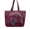 Promotional shining girl leisure school book large zippered tote bag