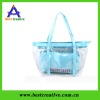 Pure pvc beach bag with small light bule toiletry bag