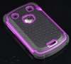 Purple+Black Cambo Case Silicone +Polyester PC Hard Case For Blackberry9900 9930