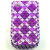 Purple Bling Skin Rhinestone Both Side Cover For Blackberry Curve 8520