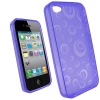 Purple Bubble Gel Skin Case Cover For iPhone 4 TPU Case