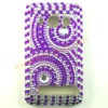 Purple Circle Bling With Two Parts Cover Shell Skin For HTC EVO 4G