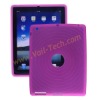 Purple Decent With Hole Design Silicone Skin Case Cover for iPad2