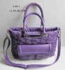 Purple Embroidery PU Tender Quilted Ladies Women Handbag