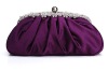 Purple Evening/Wedding Clutch Purse Bag with Rhinestone