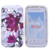 Purple Flowers Silicone Case Skin Cover For HTC Rhyme Bliss S510B