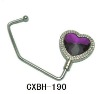 Purple Heart Bling/Silver Bling Crystal Purse Hanger