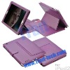 Purple High Quality with Holster Stents Leather Protection Back Cover Case For iPad 2