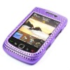 Purple Mesh Skin Hard Back Case Cover For Blackberry 9800