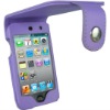 Purple PU Leather Case Cover for Apple iPod Touch 4th Generation 8gb, 32gb & 64gb + Belt Clip & Screen protector