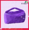 Purple PVC coated cotton cosmetic bag
