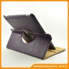 Purple Rotary Leather Cover Skin for iPad2, For iPad 2 Folding Leather Case with Stand, Embossed Lovely Patter, 7 Colors, OEM