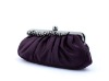 Purple Satin Evening Bag with Crystal