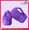Purple coated cotton fashion cosmetic bag