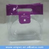 Purple handle travel pouch vinyl with button closure XYL-C109