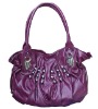 Purple noble and elegant ladies beads handbag Western style