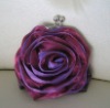 Purple satin evening bag