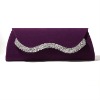 Purple velvet clutch purse