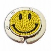 Purse Hanger with Smile Face Epoxy Sticker