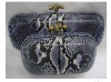 Python skin evening bag