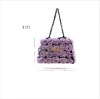 QD10286 Rex Rabbit Fur Handbag with Flowers