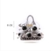 QD10328 Rex Rabbit Fur Handbag with Flowers