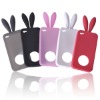 Rabbit ear silicone mobile phone case for iphone 4