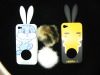 Rabbit ears silicone phone cover for iphone 4G