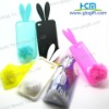 Rabbit tail silicone case for iphone 4G