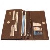 Real leather Brown Multipurpose with pen holder travel wallet