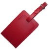 Real leather Luggage Tag in red color