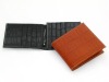 Real leather mens money clip credit card holder