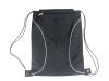 Recycled 210D black cheap drawstring backpack