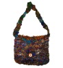 Recycled silk handknitted bags