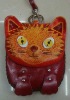 Red Cat Shape Small leather Coin Purses