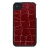Red Crocodile Front and Back Case for iPhone 4