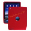 Red Decent With Hole Design Silicone Skin Case Cover for iPad2