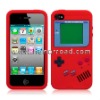 Red Game Boy Style Silicone Skin Case for iPhone 4