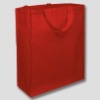 Red Green cotton shopper bags with long handles and a gusset